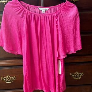 Counterparts Fuchsia Blouse with Button Detail